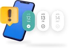Phone with appointment reminders and calendar dates
