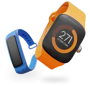 Smartwatches showing fitness tracking and calorie progress