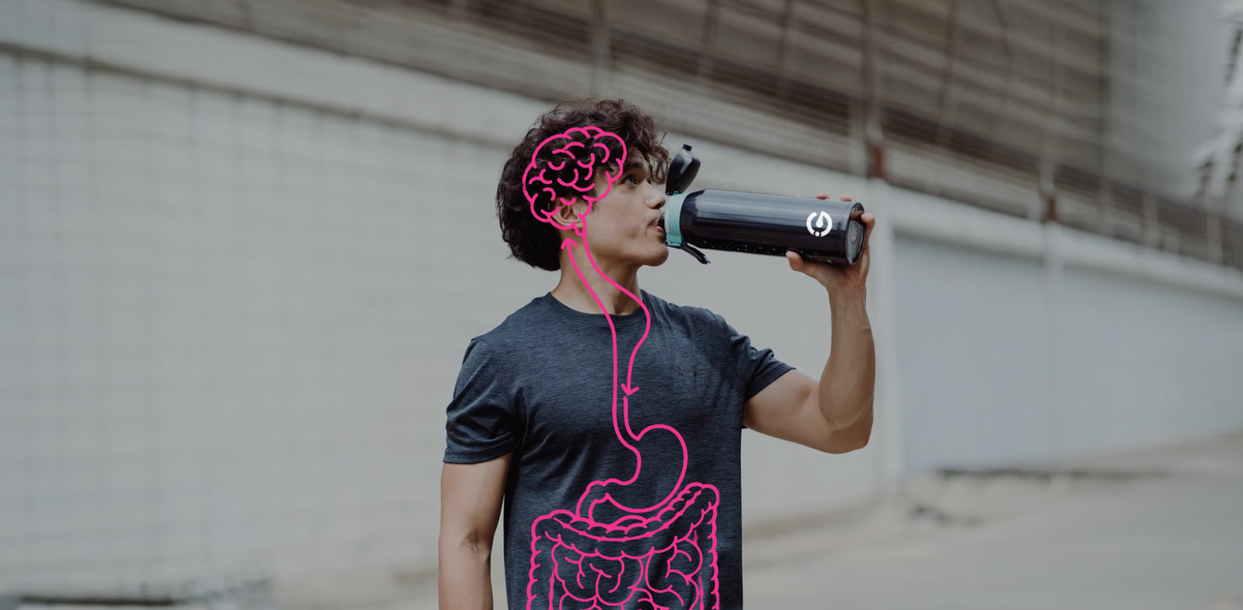 Man drinking from water bottle