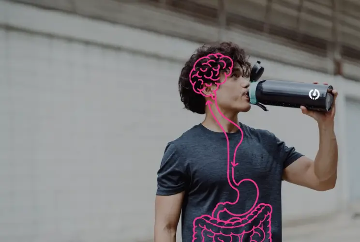 Man drinking from water bottle